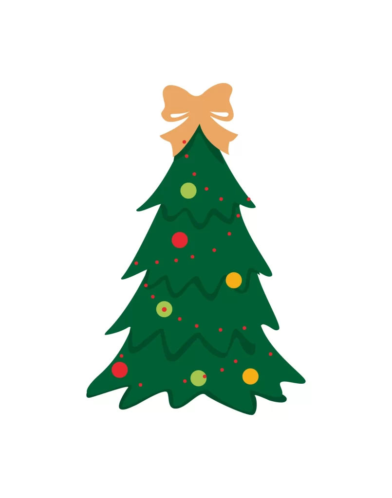 Christmas tree cartoon vector illustration