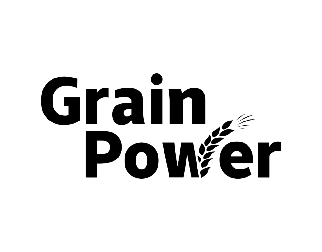 Grain Power vector logo wheat icon
