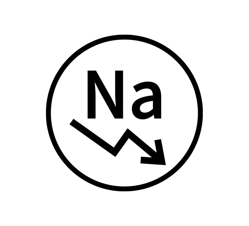 Low sodium Na vector icon