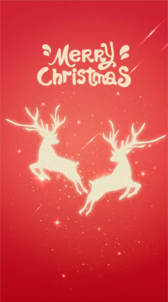 Merry Christmas red deer vector background