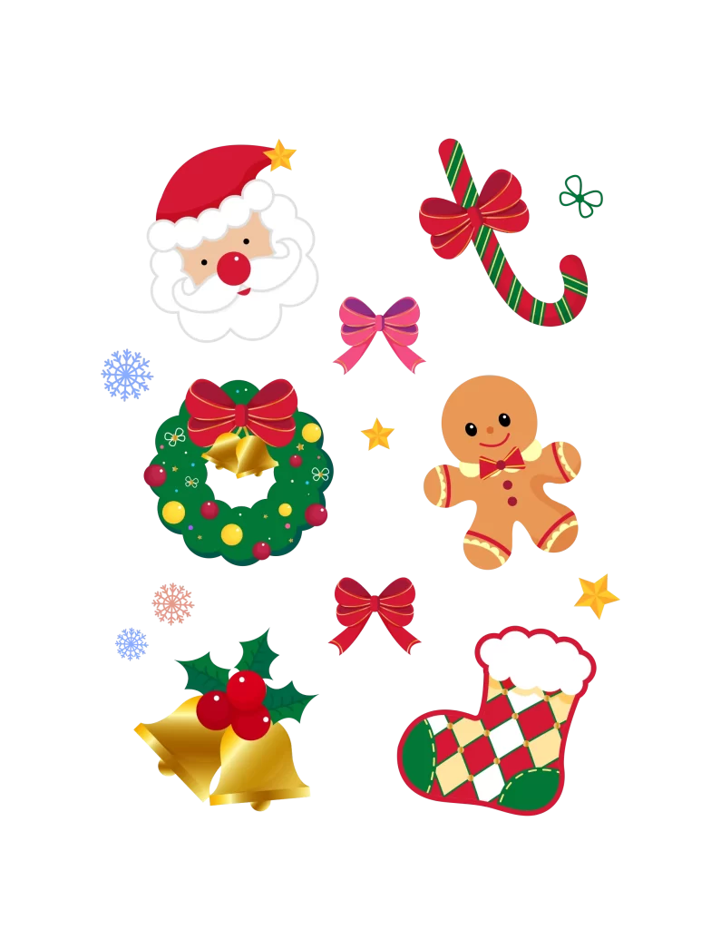 Merry Christmas wreath Santa Claus vector illustration