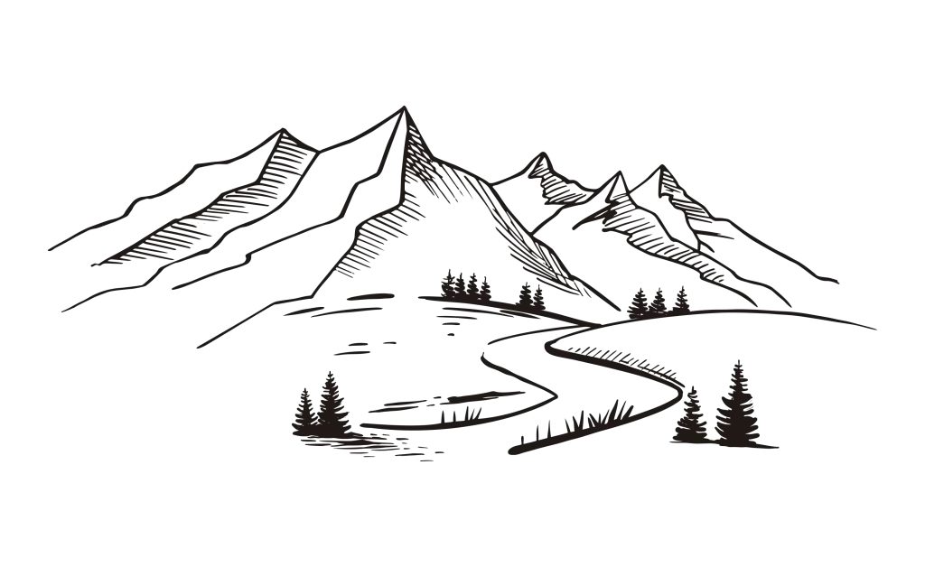 Mountain lines vector illustration