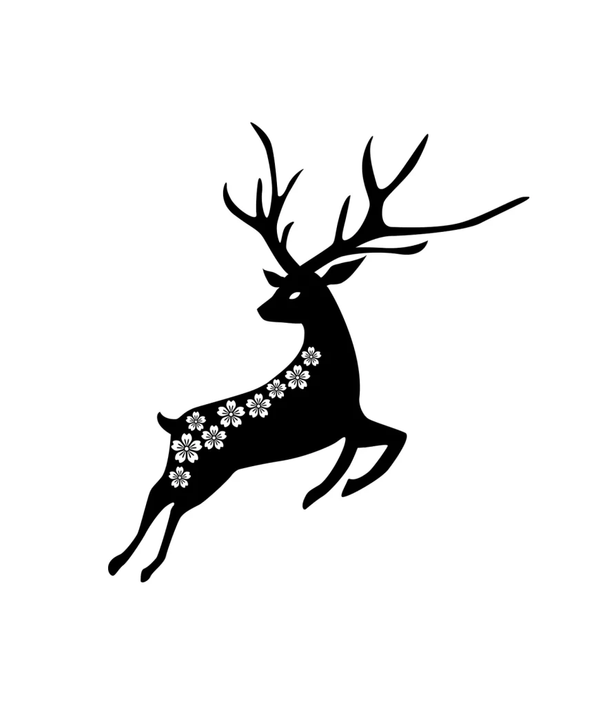 Silhouette deer vector illustration