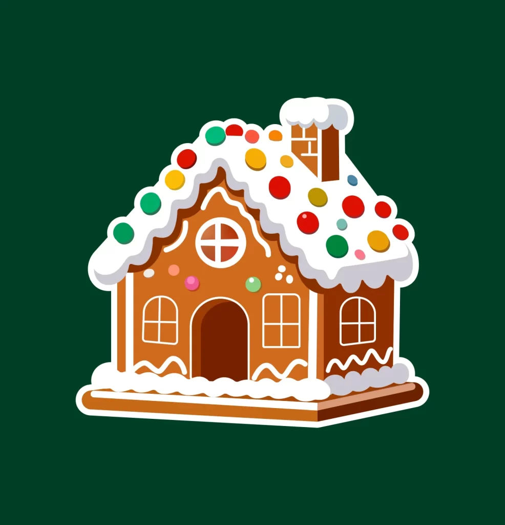 Snow House Christmas vector illustration