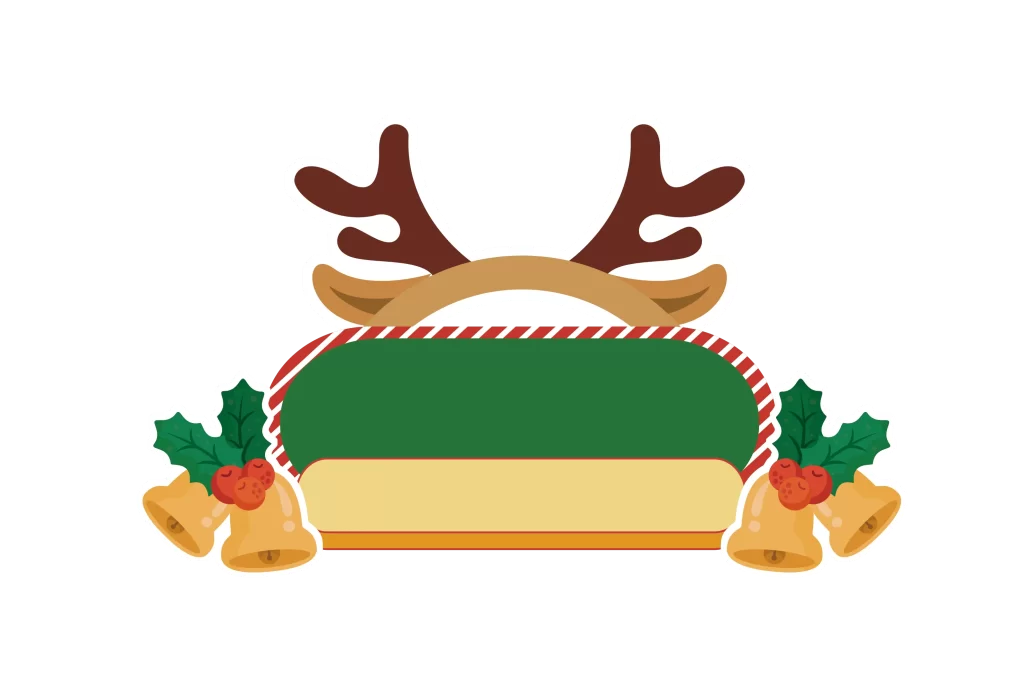 bell deer Christmas vector illustration