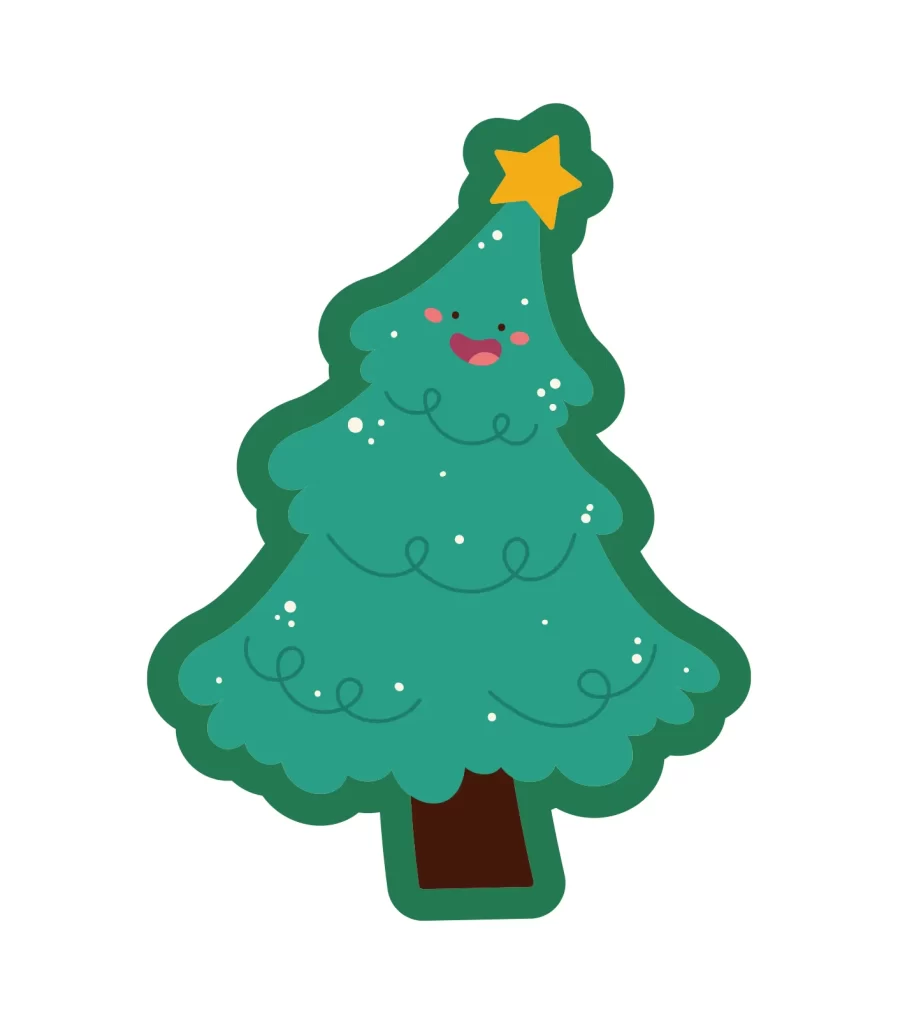Christmas tree cartoon vector illustration
