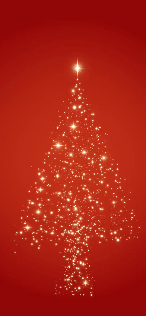 Christmas tree red background vector lighting
