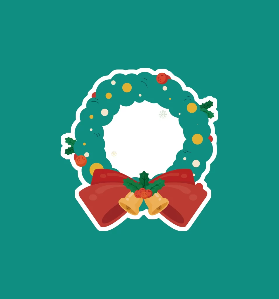 Christmas wreath ring vector illustration
