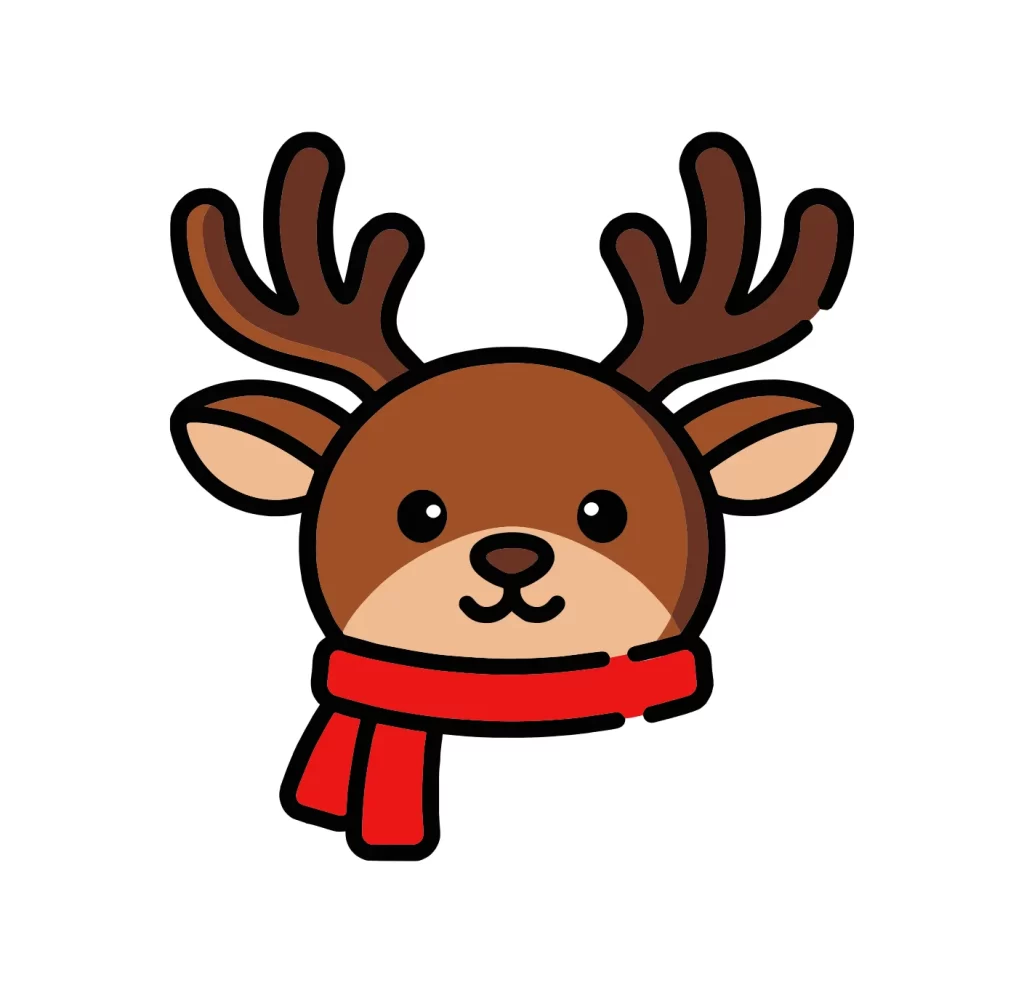 deer Merry Christmas vector cartoon illustration