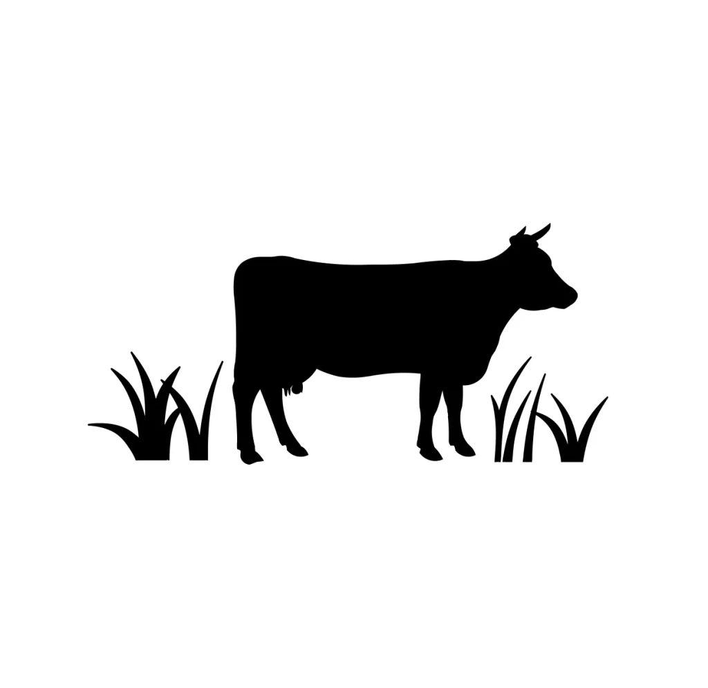 grass Silhouette Shadows Cow vector logo