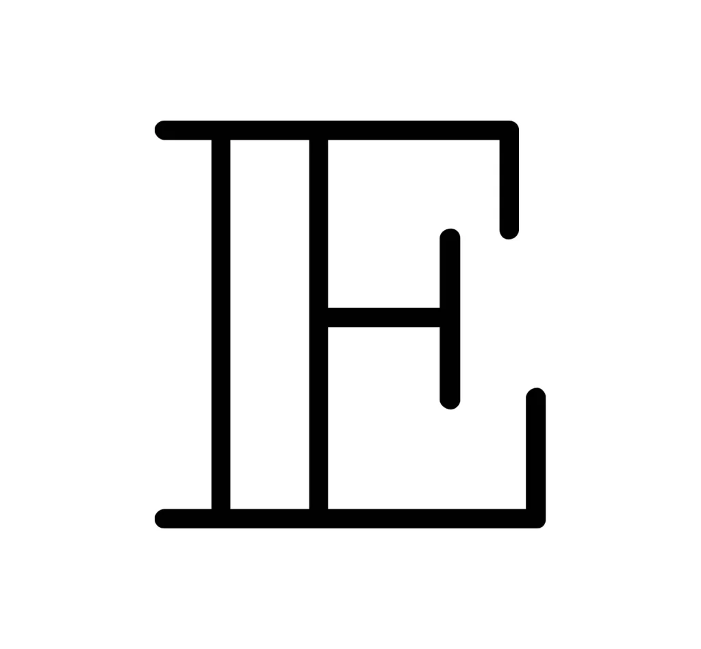 letter E vector logo typography