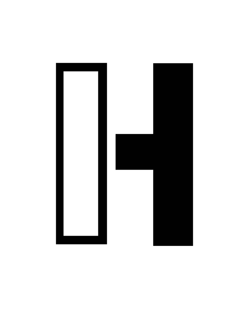 letter H vector logo typography