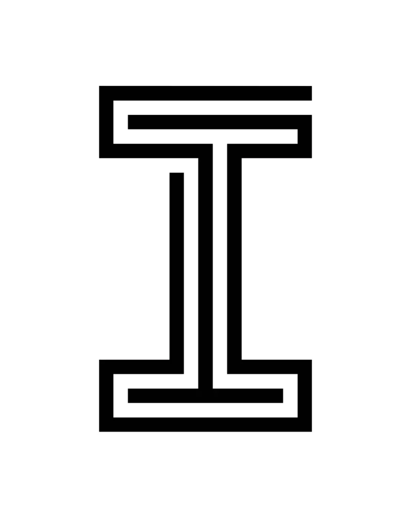 letter I vector logo typography