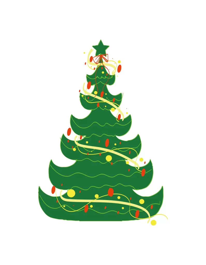 merry christmas tree vector illustration