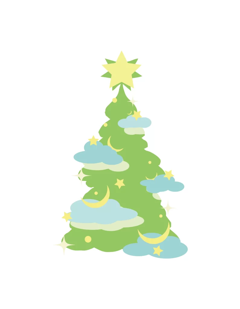 merry christmas tree vector illustration