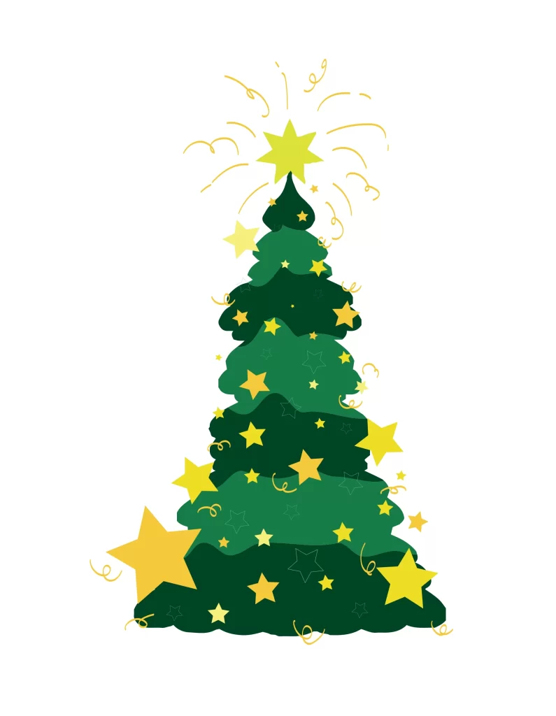 merry christmas tree vector illustration