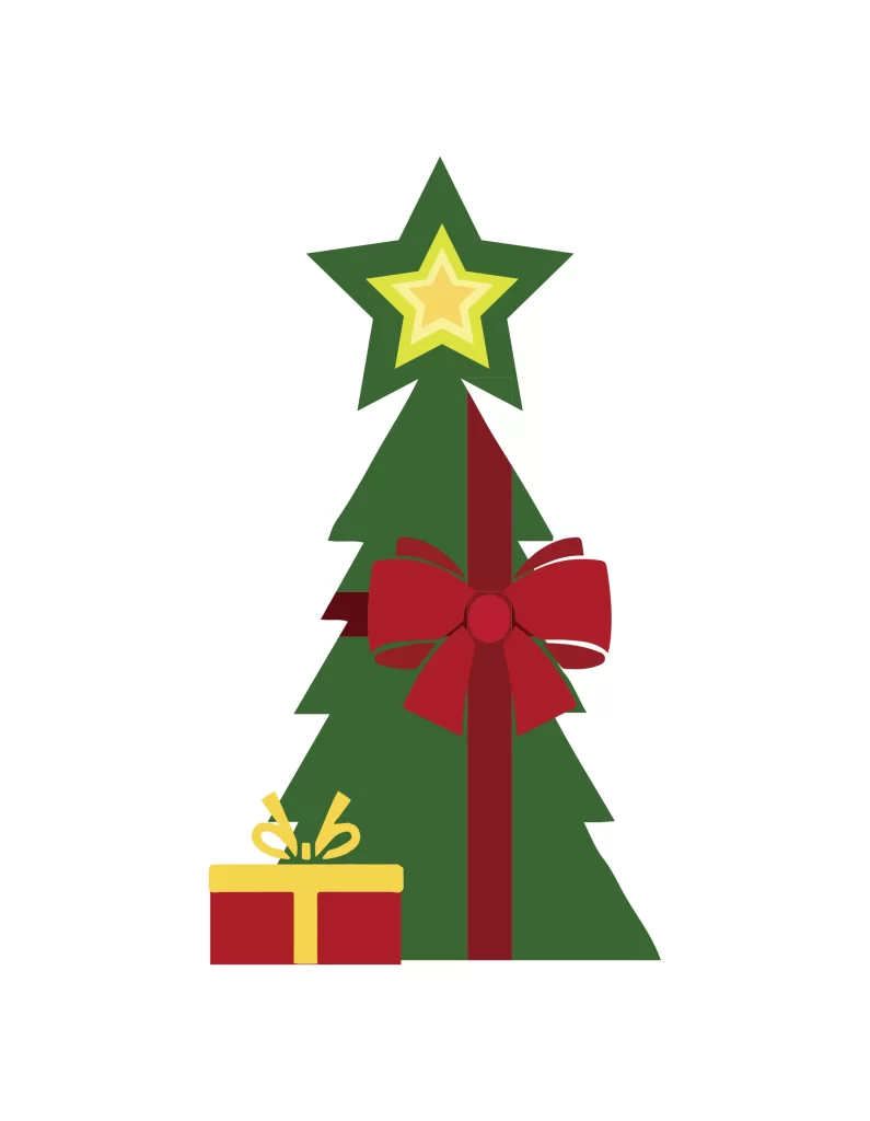 merry christmas tree vector illustration