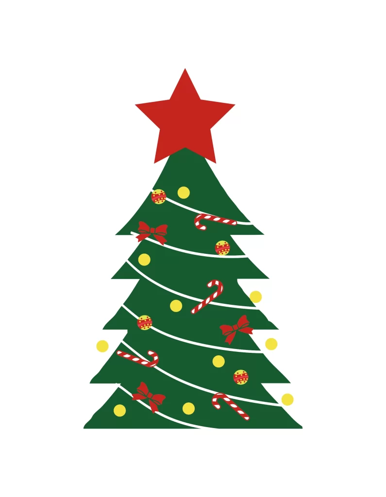 merry christmas tree vector illustration