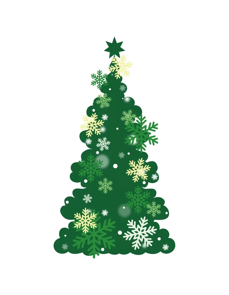 merry christmas tree vector illustration
