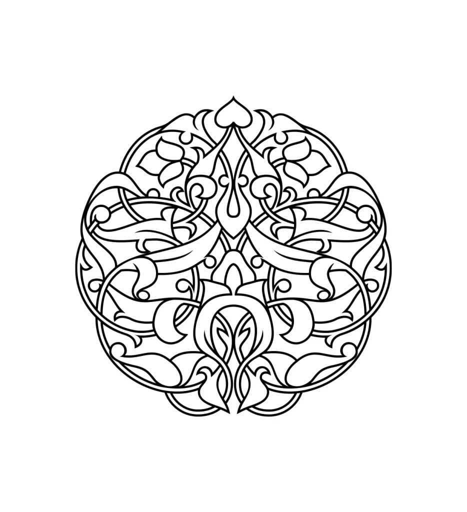pattern Traditional Chinese vector round