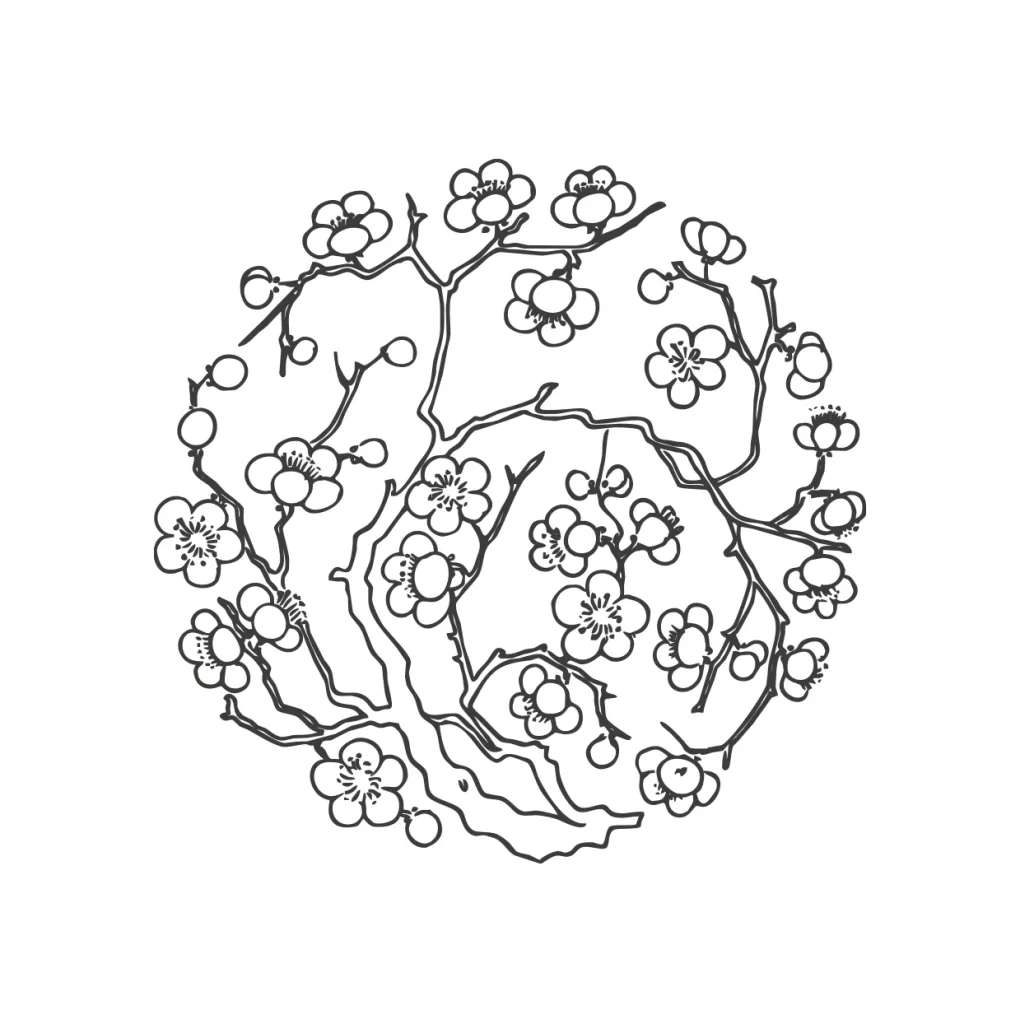 peach blossom Circular pattern vector