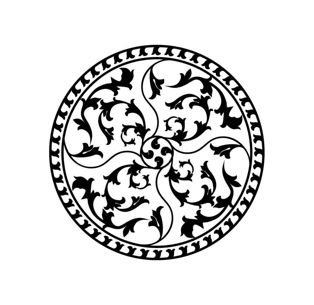 round leaves pattern Traditional Chinese vector circle circular