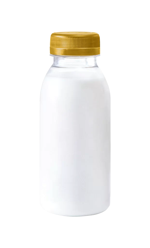 small white packaging PET milk bottle mock up