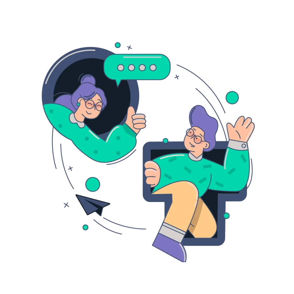 social media illustration message girl boy