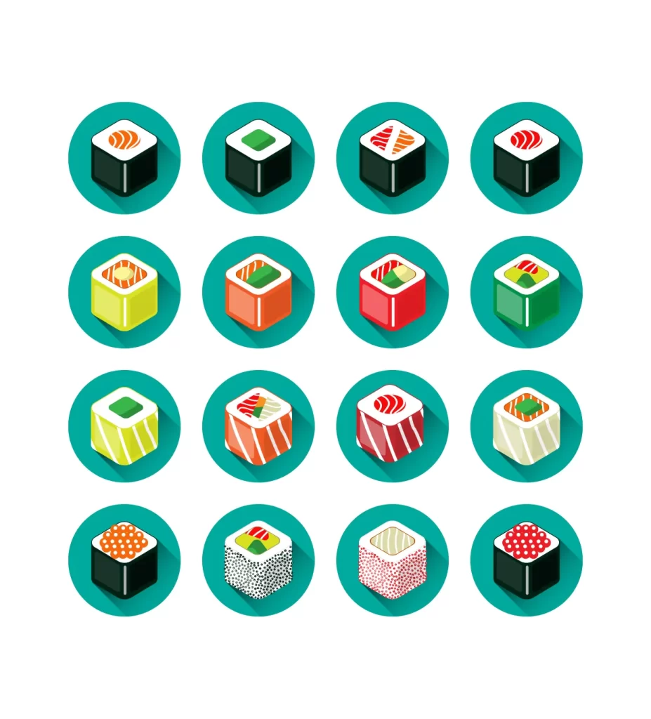 sushi roll vector icon logo illustration