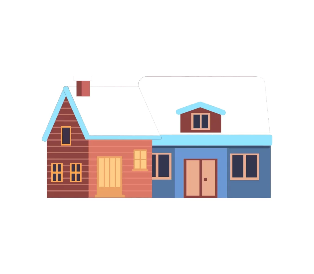 winter snow house vector illustration