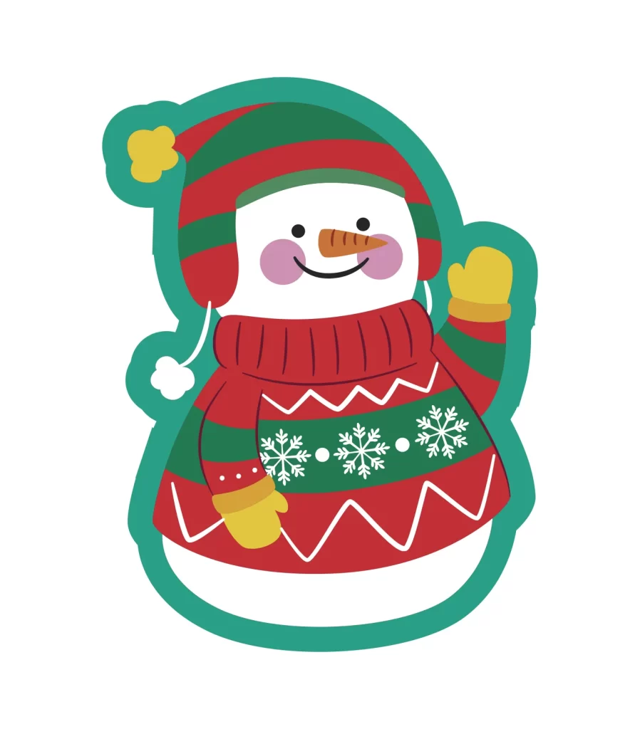 winter snowman Christmas vector illustration