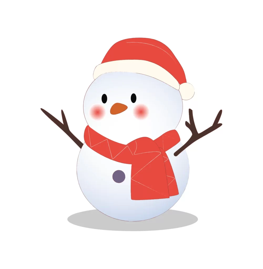 winter snowman vector cartoon illustration