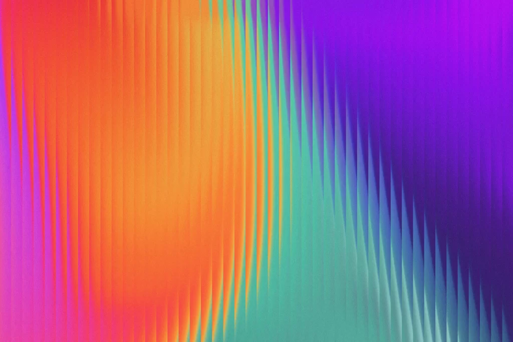 Gradient colorful orange cyan purple reeded glass material background wallpaper