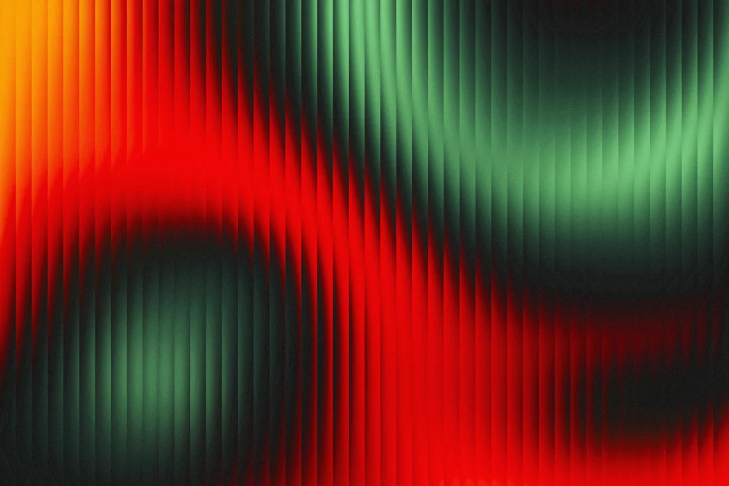 Gradient colorful red green reeded glass material dark background wallpaper