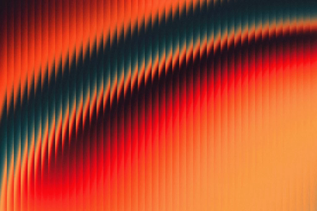 Gradient colorful red orange reeded glass material background wallpaper