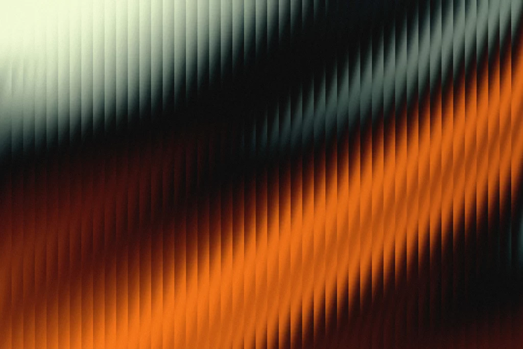 Gradient colorful reeded glass dark orange material background wallpaper