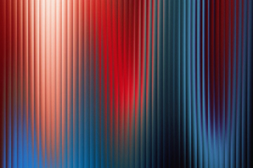 Gradient colorful reeded glass dark red green blue material background wallpaper