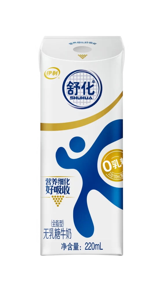 Yili shuhua milk front packaging