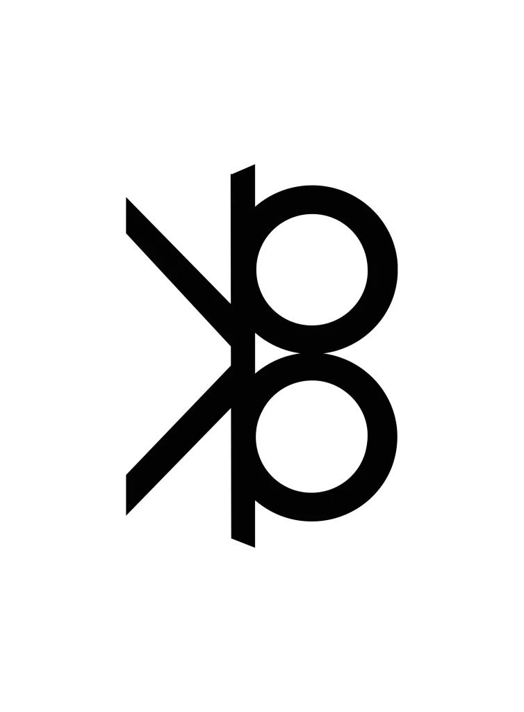 barbershop letter K B vector icon logo