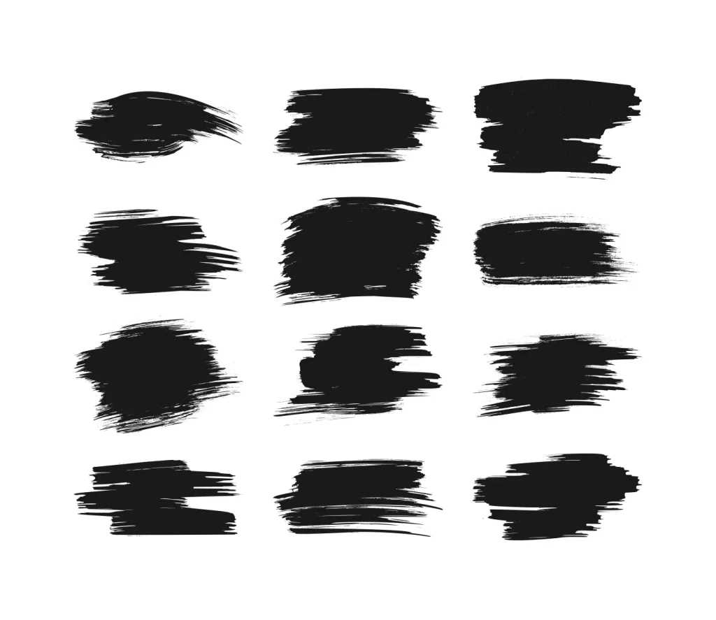 black paint strokes brush ink stain frame text watercolor grunge vector