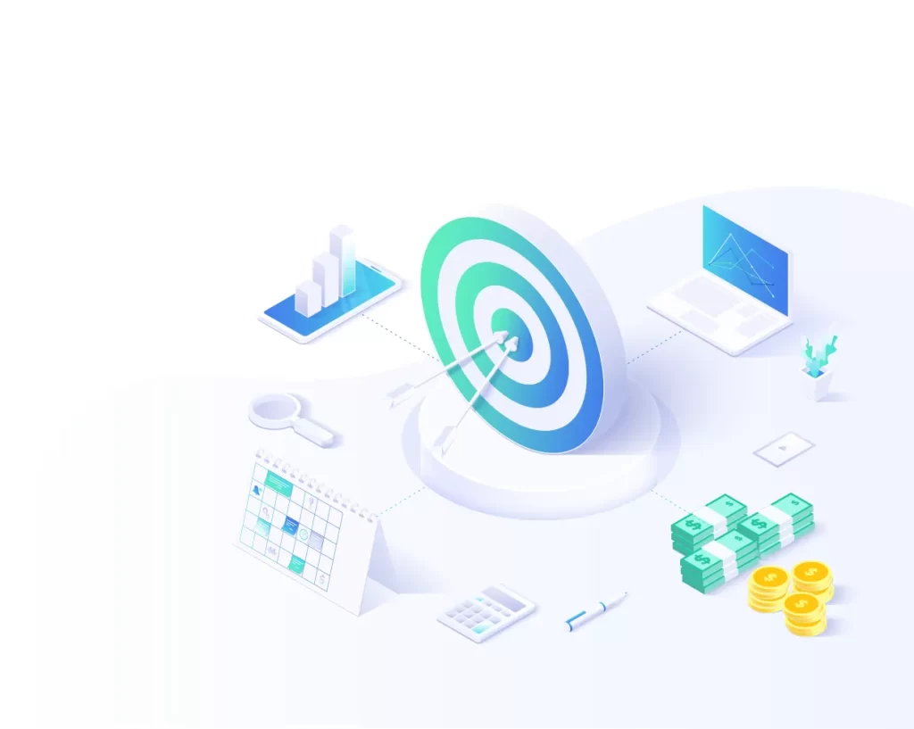 business strategy target vector illustration