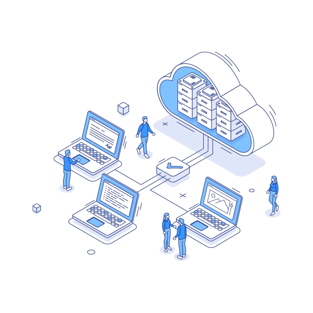 cloud computing vector illustration lines