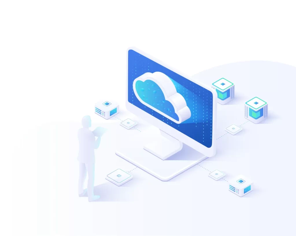 cloud storage online computer vector illustration