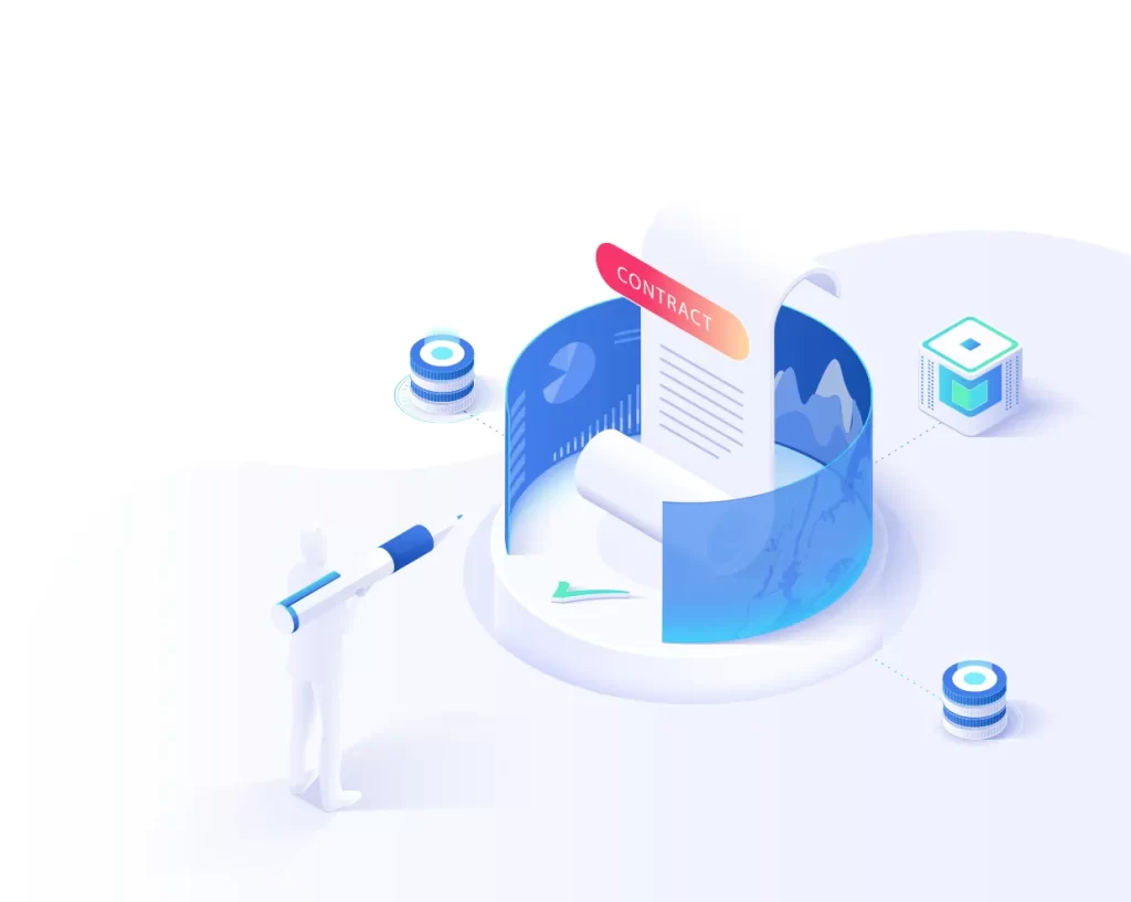 contract compile people edit vector illustration