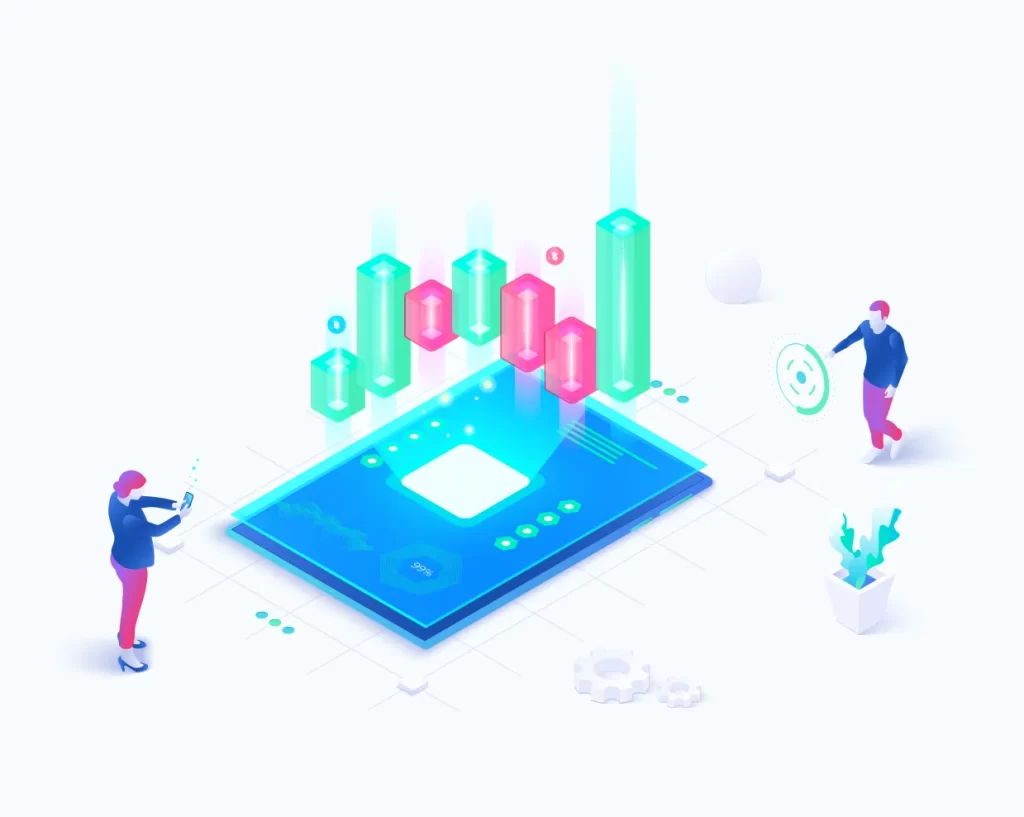 data histogram finance vector illustration