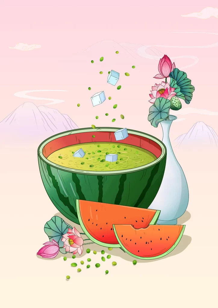 ice cube watermelon summer lotus PSD