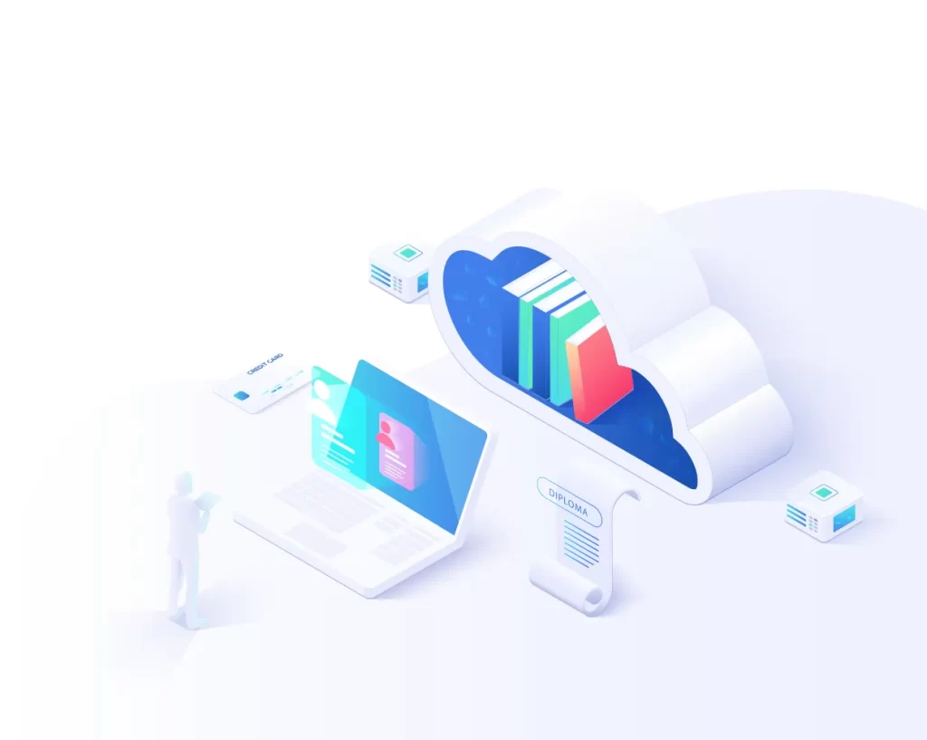 online cloud laptop vector illustration