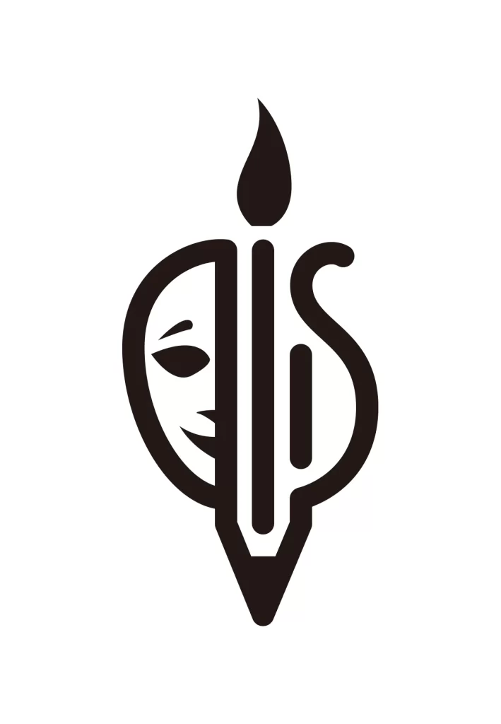 pen Brush face vector logo pencil