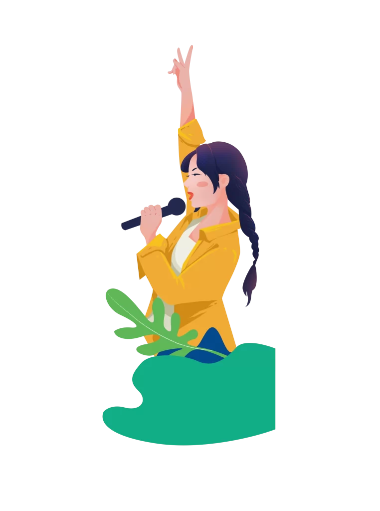 singer singing Summer Party woman PSD
