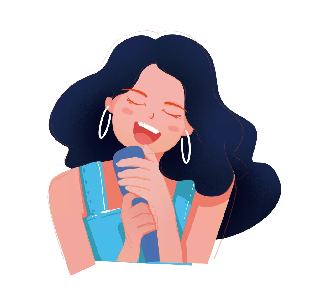 singing sing woman PSD